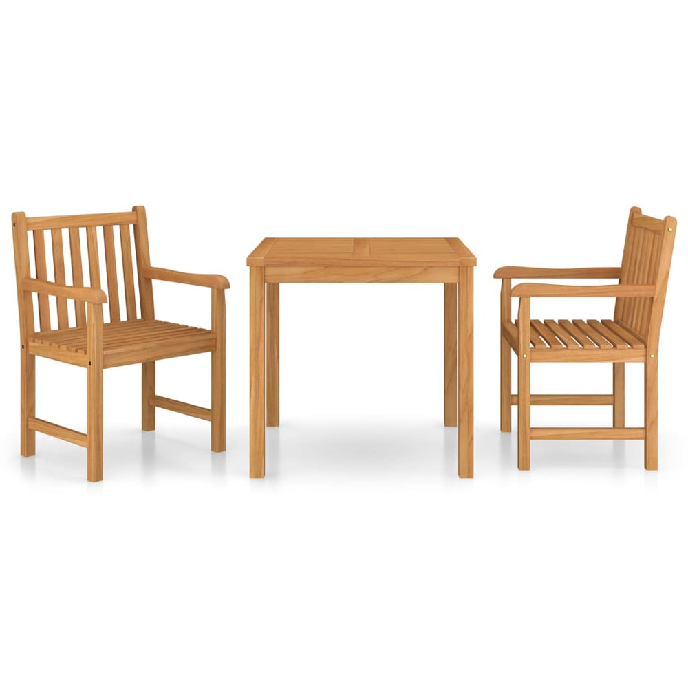 3-teiliges Garten-Ess-Set 80 x 80 cm Massivholz Teak