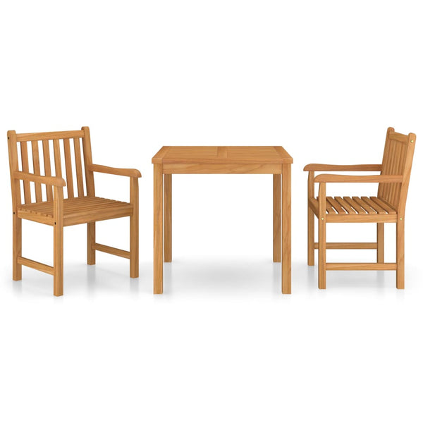 3-teiliges Garten-Ess-Set 80 x 80 cm Massivholz Teak