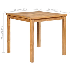 3-teiliges Garten-Ess-Set 80 x 80 cm Massivholz Teak