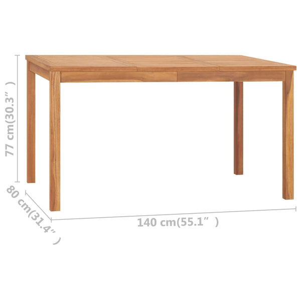 5-teiliges Garten-Ess-Set 140 x 80 cm Massivholz Teak