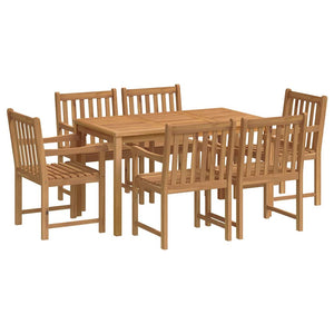 7-teiliges Garten-Ess-Set 140 x 80 cm Massivholz Teak