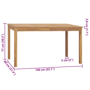 7-teiliges Garten-Ess-Set 140 x 80 cm Massivholz Teak