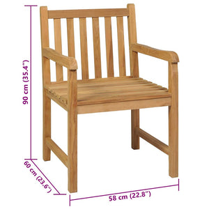 7-teiliges Garten-Ess-Set 140 x 80 cm Massivholz Teak