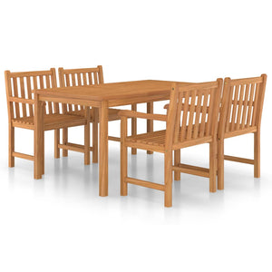 5-teiliges Garten-Ess-Set 150 x 90 cm Massivholz Teak