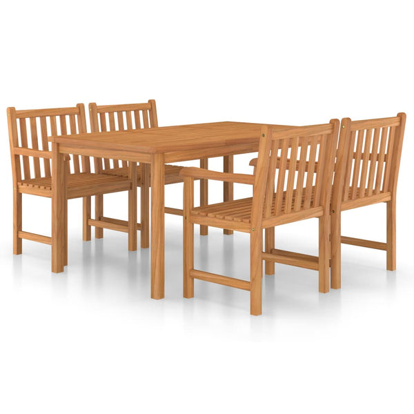 5-teiliges Garten-Ess-Set 150 x 90 cm Massivholz Teak