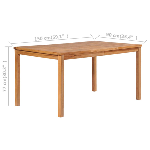 5-teiliges Garten-Ess-Set 150 x 90 cm Massivholz Teak