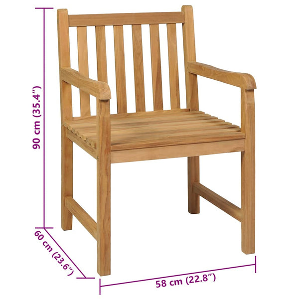 7-teiliges Garten-Ess-Set 150 x 90 cm Massivholz Teak
