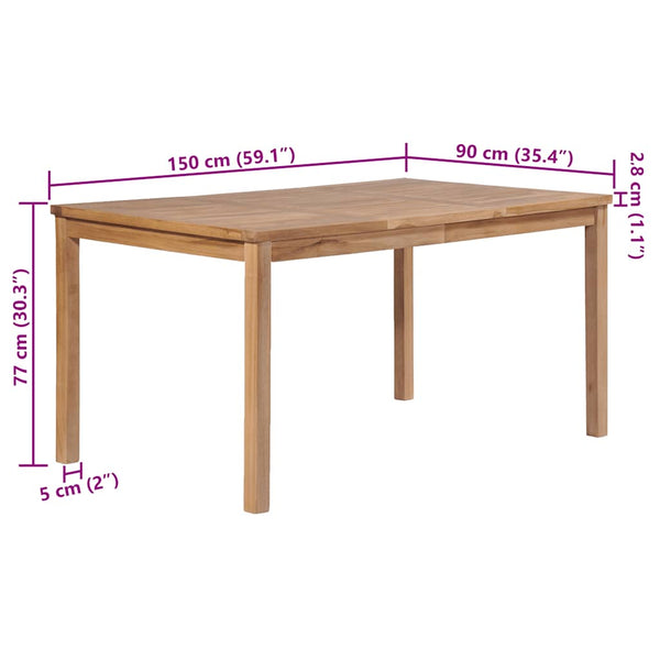 7-teiliges Garten-Ess-Set 150 x 90 cm Massivholz Teak