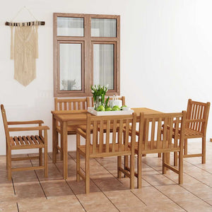 7-teiliges Garten-Ess-Set 150 x 90 cm Massivholz Teak