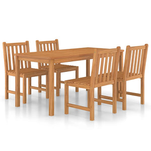 5-teiliges Garten-Ess-Set 160 x 80 cm Massivholz Teak