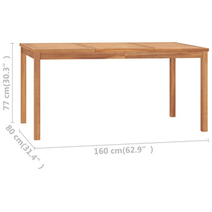 7-teiliges Garten-Ess-Set 160 x 80 cm Massivholz Teak