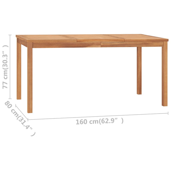 7-teiliges Garten-Ess-Set 160 x 80 cm Massivholz Teak