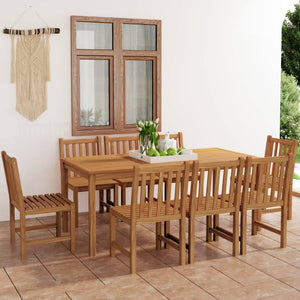 9-teiliges Garten-Ess-Set 180 x 90 cm Massivholz Teak