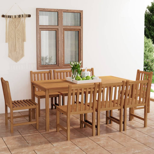 9-teiliges Garten-Ess-Set 180 x 90 cm Massivholz Teak