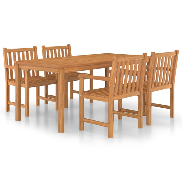 5-teiliges Garten-Ess-Set 180 x 90 cm Massivholz Teak