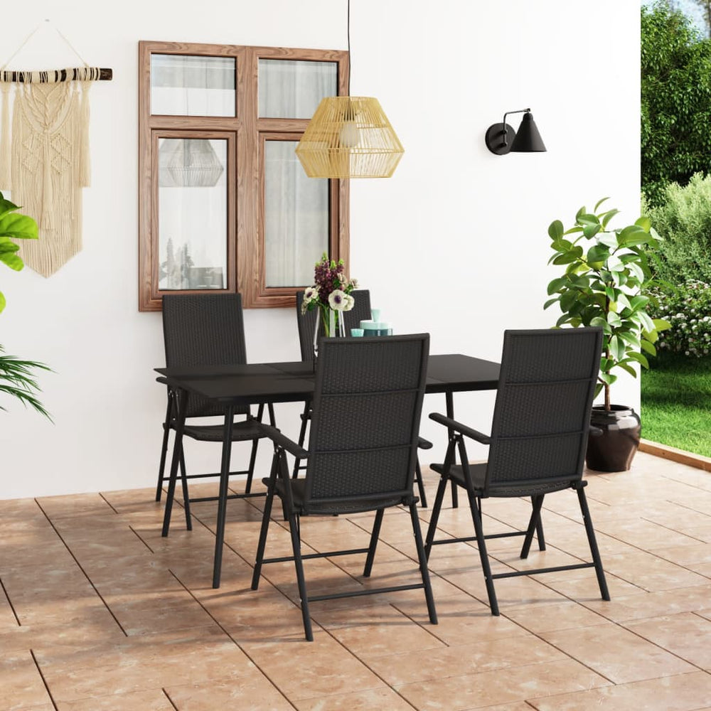 5-tlg. Garten-Essgruppe Schwarz