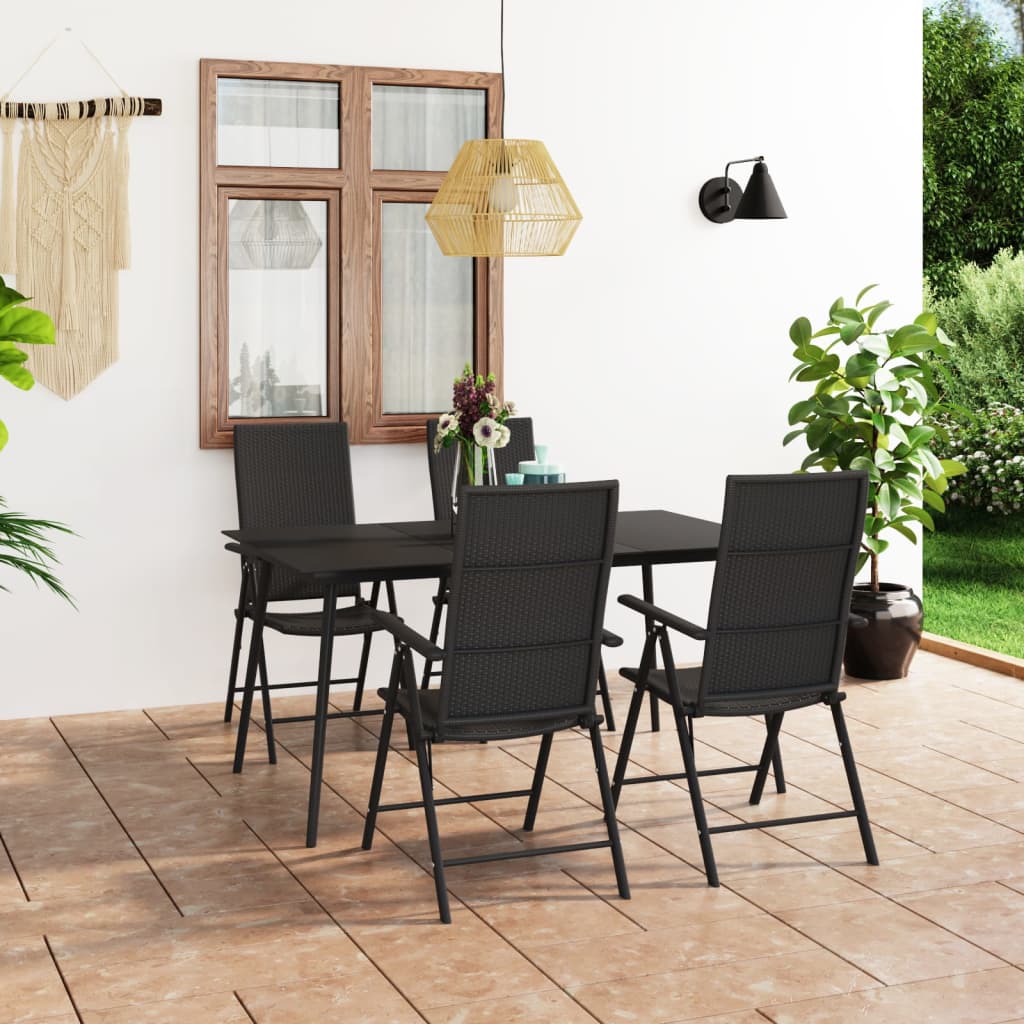 5-tlg. Garten-Essgruppe Schwarz