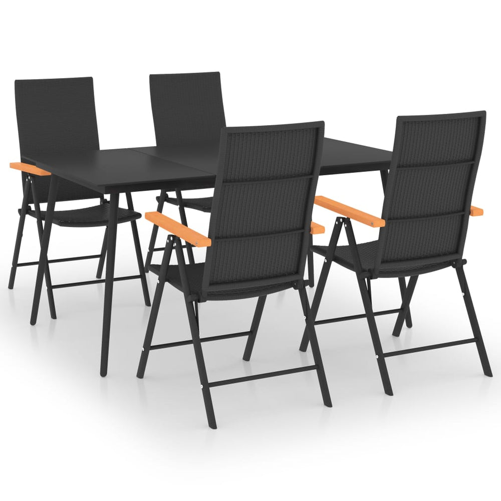 5-tlg. Garten-Essgruppe Schwarz und Braun