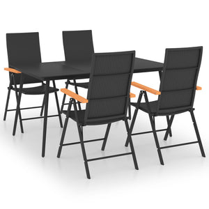 5-tlg. Garten-Essgruppe Schwarz und Braun