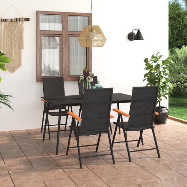 5-tlg. Garten-Essgruppe Schwarz und Braun