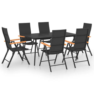 7-tlg. Garten-Essgruppe Schwarz und Braun