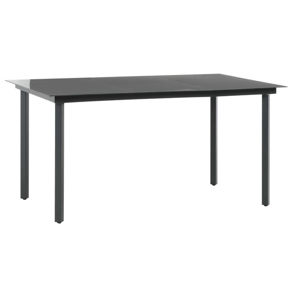 5-tlg. Garten-Essgruppe PVC Rattan Schwarz