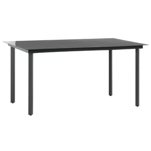 7-tlg. Garten-Essgruppe PVC Rattan Schwarz