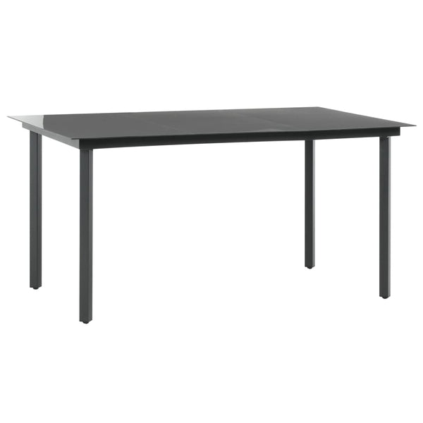 7-tlg. Garten-Essgruppe PVC Rattan Schwarz