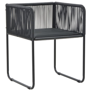 7-tlg. Garten-Essgruppe PVC Rattan Schwarz