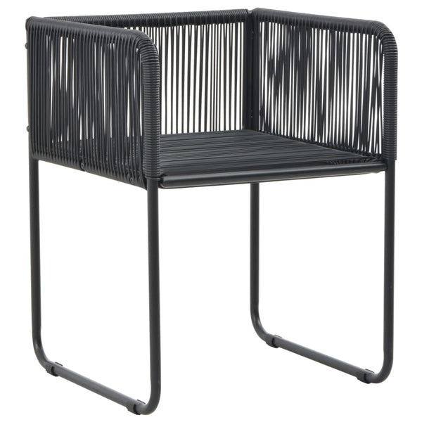 7-tlg. Garten-Essgruppe PVC Rattan Schwarz