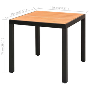 3-tlg. Garten-Essgruppe PVC Rattan Schwarz und Braun