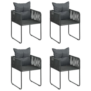 5-tlg. Garten-Essgruppe PVC Rattan Schwarz und Braun