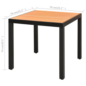 5-tlg. Garten-Essgruppe PVC Rattan Schwarz und Braun