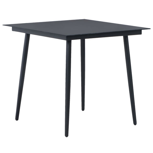 3-tlg. Garten-Essgruppe PVC Rattan Schwarz