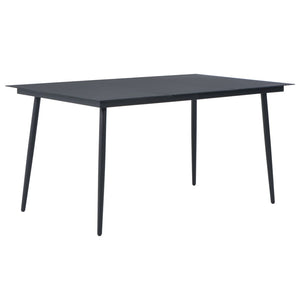 5-tlg. Garten-Essgruppe PVC Rattan Schwarz