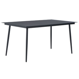 7-tlg. Garten-Essgruppe PVC Rattan Schwarz