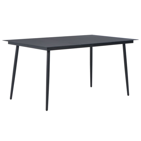 7-tlg. Garten-Essgruppe PVC Rattan Schwarz