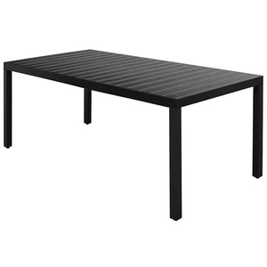 7-tlg. Garten-Essgruppe PVC Rattan Schwarz