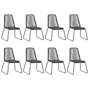 9-tlg. Garten-Essgruppe PVC Rattan Schwarz