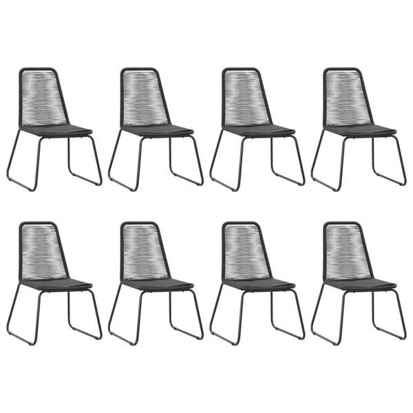 9-tlg. Garten-Essgruppe PVC Rattan Schwarz
