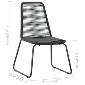 9-tlg. Garten-Essgruppe PVC Rattan Schwarz