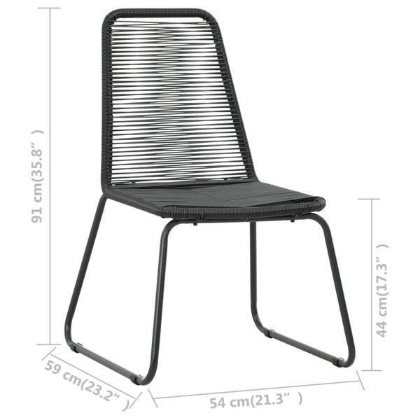 9-tlg. Garten-Essgruppe PVC Rattan Schwarz