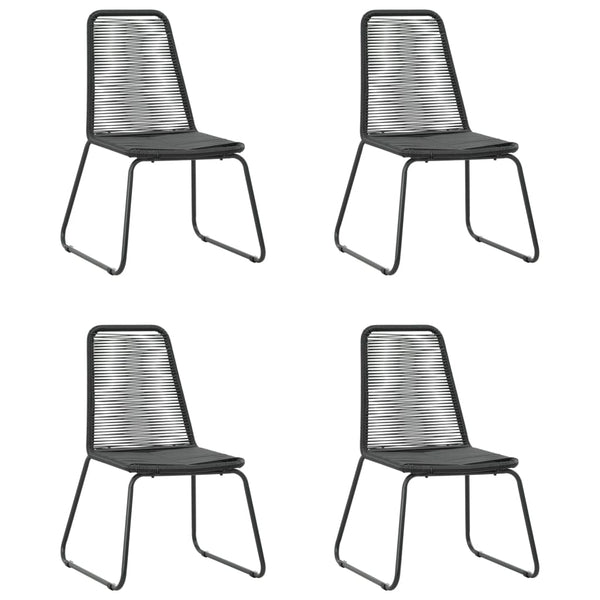 5-tlg. Garten-Essgruppe PVC Rattan Schwarz und Braun