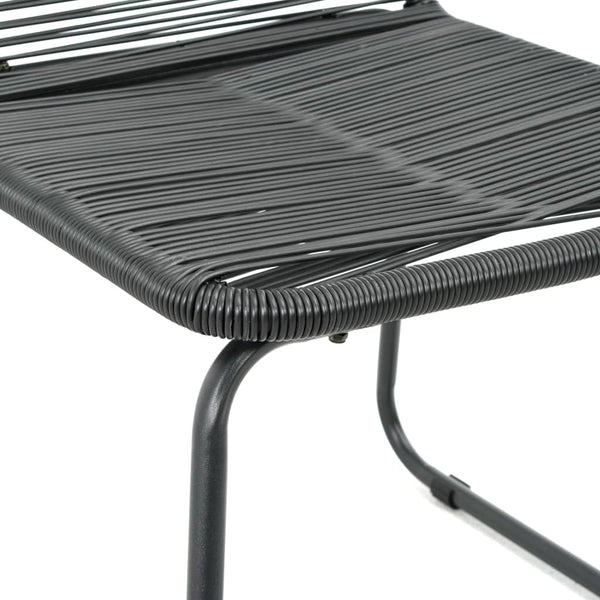 5-tlg. Garten-Essgruppe PVC Rattan Schwarz und Braun