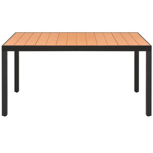 5-tlg. Garten-Essgruppe PVC Rattan Schwarz und Braun