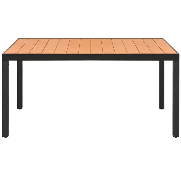 5-tlg. Garten-Essgruppe PVC Rattan Schwarz und Braun