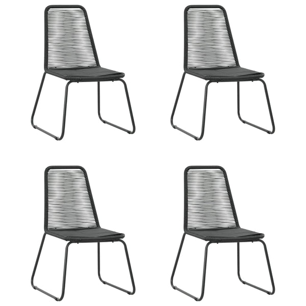 5-tlg. Garten-Essgruppe PVC Rattan Schwarz und Braun