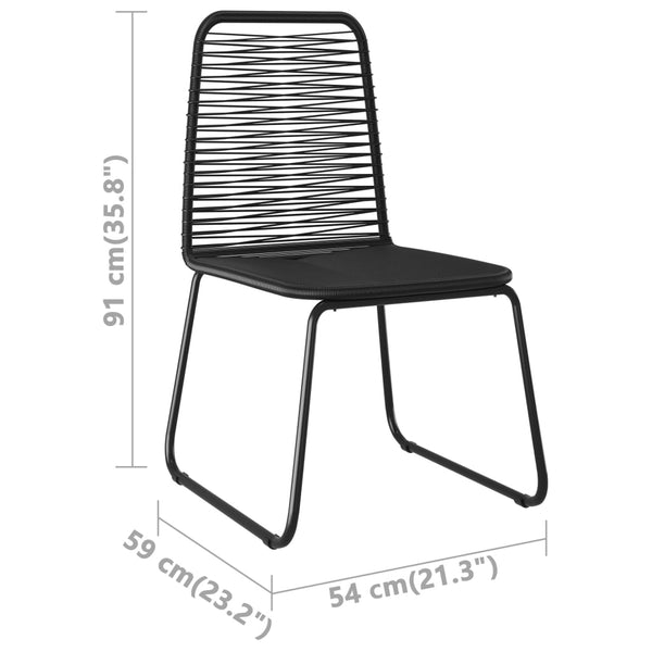 5-tlg. Garten-Essgruppe PVC Rattan Schwarz und Braun