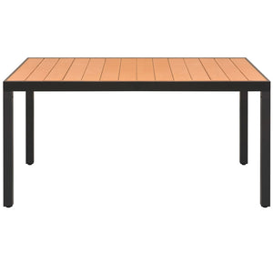 7-tlg. Garten-Essgruppe PVC Rattan Schwarz und Braun