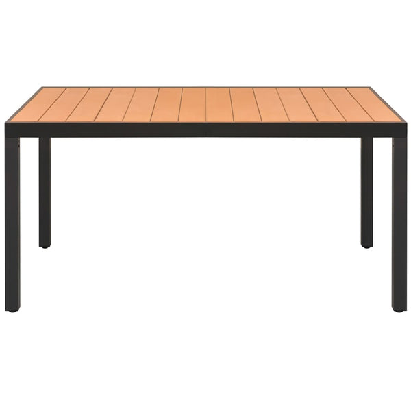 7-tlg. Garten-Essgruppe PVC Rattan Schwarz und Braun
